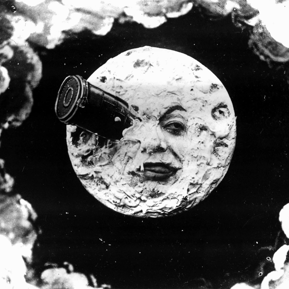 La luna y el catalejo, la reconocida imagen de la cinta de Meliés.