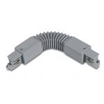 Conector flexible ajustable carril trifásico universal gris